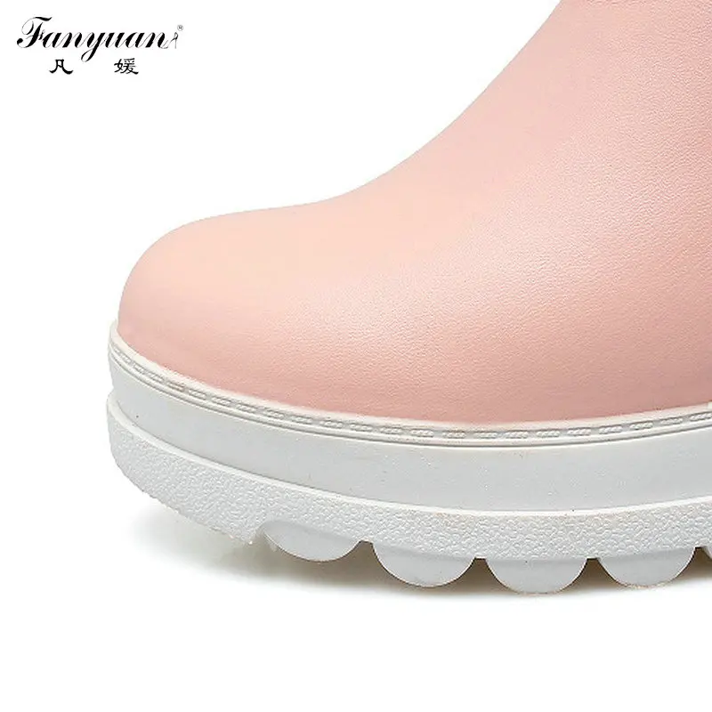 Новинка 2017 года модная зимняя дамская обувь с круглым носком в корейском стиле