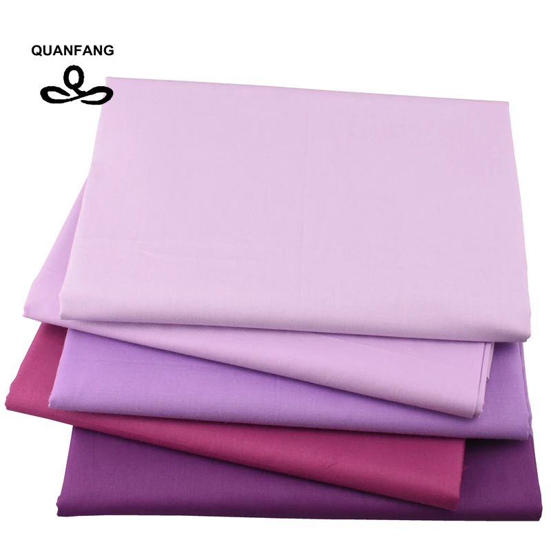 QUANFANG 5pcs/lot Solid Color Series Printed Twill Cotton Fabric For Patchwork DIY&ampSewing Cloth Quilting Material Baby Children | Дом и сад
