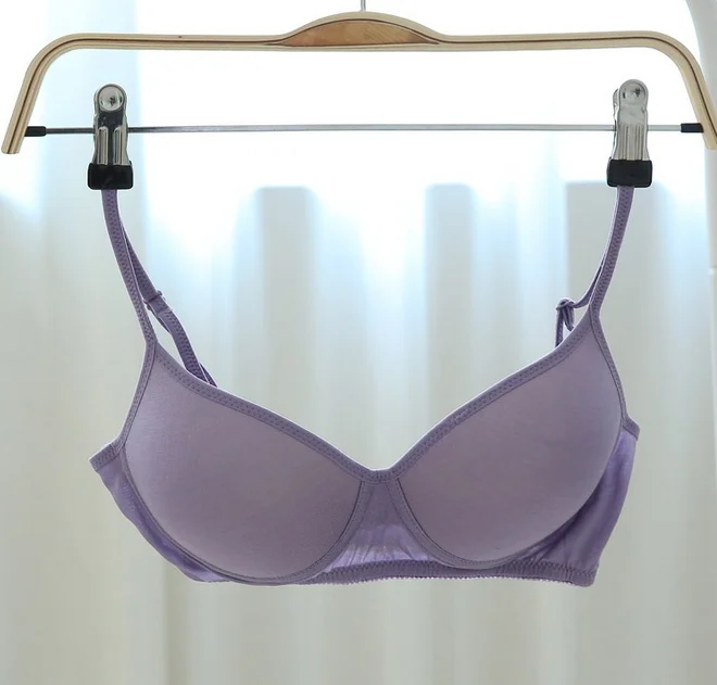 purple 1 шт. шелк трикотажный базовый Повседневный Удобный беспроводной бюстгальтер без косточек SG401 - Цвет: purple