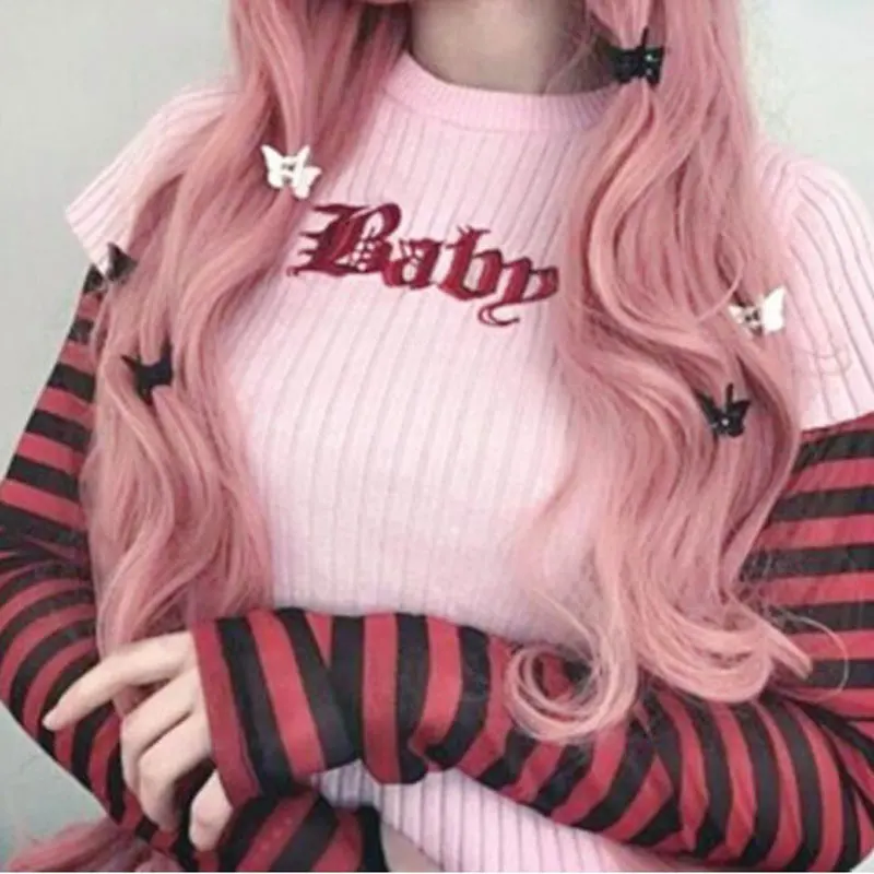 Новинка 2018 милая футболка стильная с вышивкой в виде сердца розовом цвете Harajuku kpop