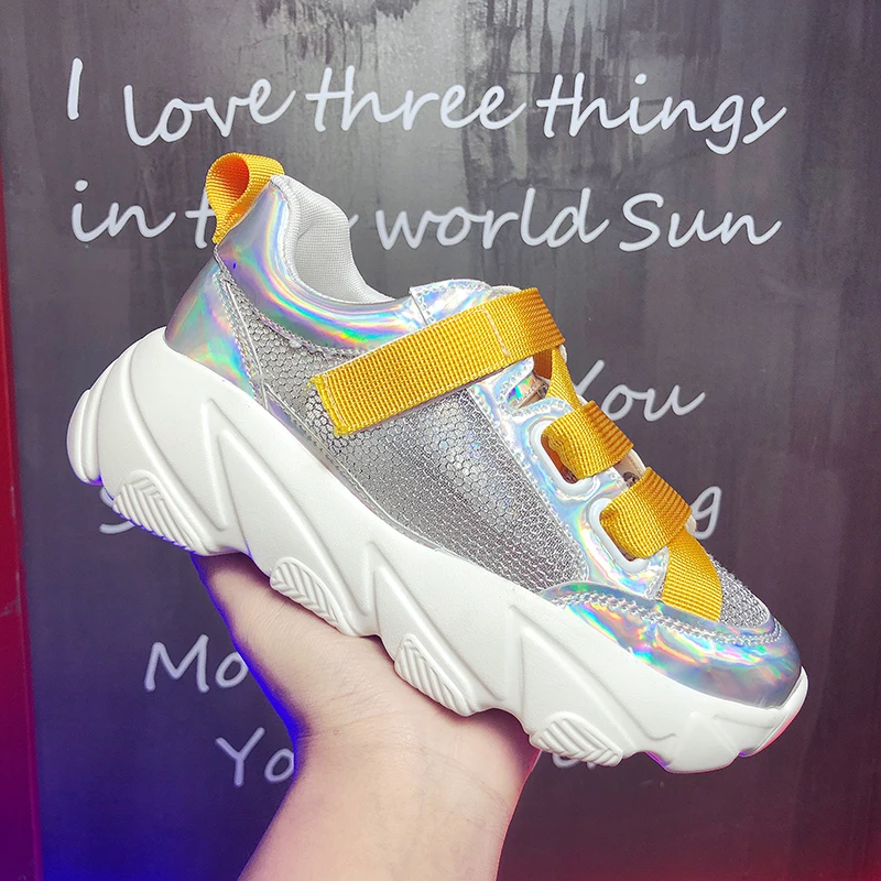 Fujin/женские кроссовки модная обувь на липучке сетчатая дышащая в стиле пэчворк