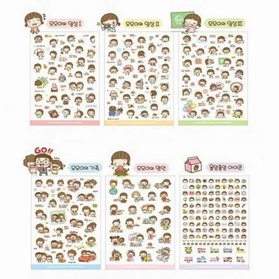 Set-6 XRHYY 1 упаковка из 6 шт. милый дневник мультфильм шаблон украшения Скрапбукинг наклейки прозрачный ПВХ канцелярские планировщик наклейки - Цвет: Set-6