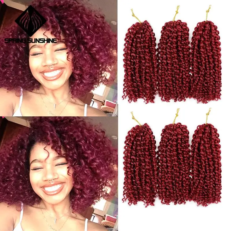 Весеннее солнце 8 дюймов 1 шт. 30 г марли косы Ombre волос Вьющееся кружево синтетические плетеные плетение волос для женщин