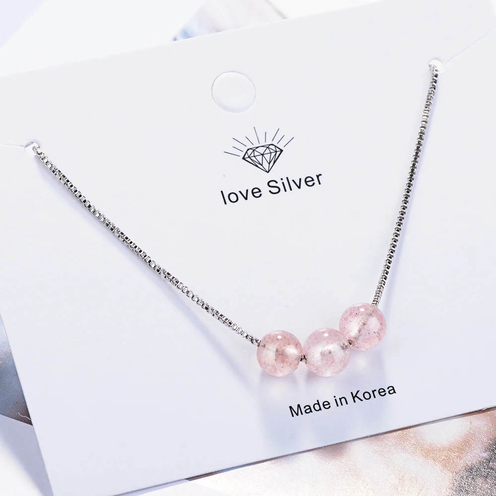 LIDAVI Simple Natural Strawberry Crystal Necklace Exquisite Choker Clavicle Chain Wedding Statement Jewelry For Women Gifts New | Украшения