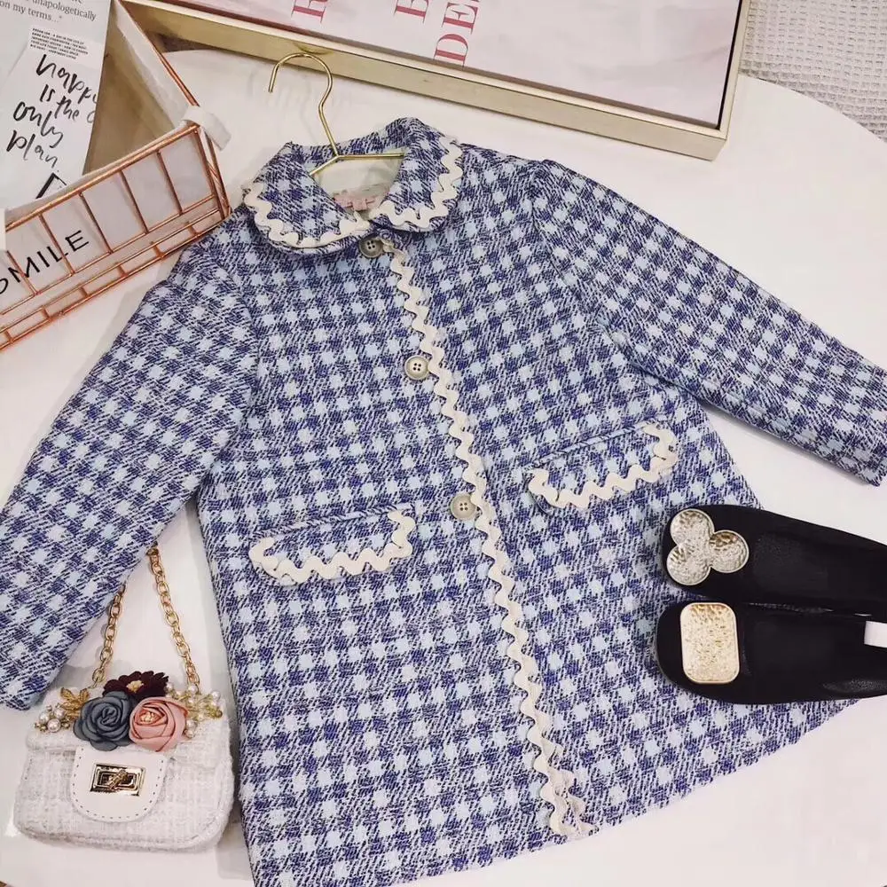 Высококачественные элегантные осенне зимние куртки для девочек клетчатые милые