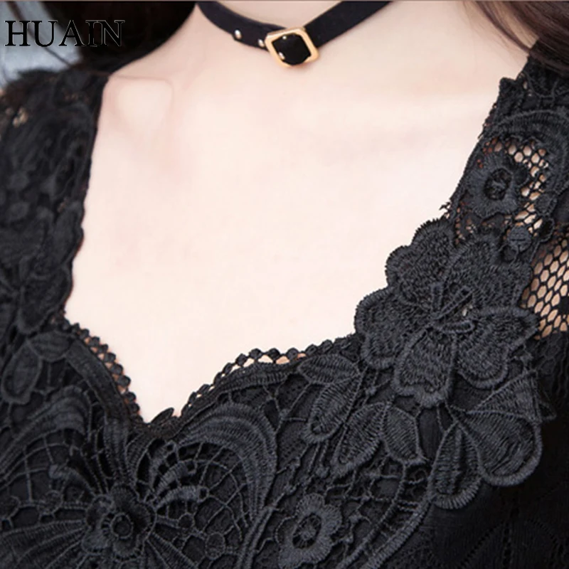 Женский кружевной топик без рукавов эластичная Повседневная Блузка в Корейском