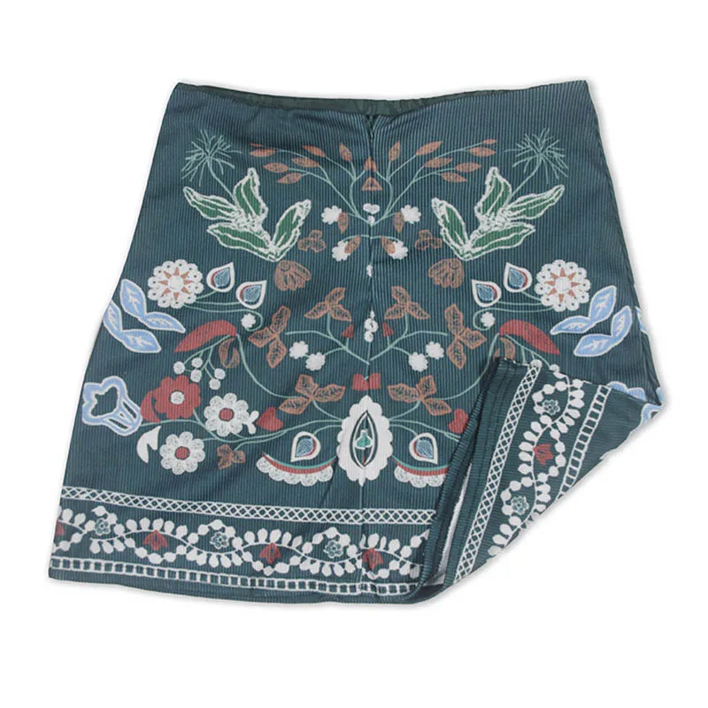 

Newly Women High Waist Floral Printed Short A-Line Skirt Bodycon Zipper Mini Skirts m99