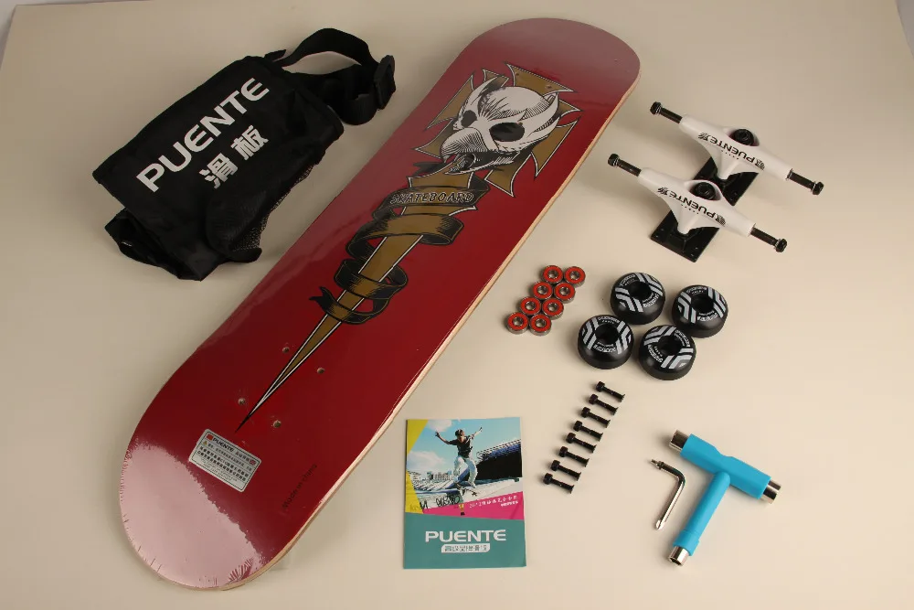 DHL 1 компл. полный скейтборд скейт deck грузовиков Колёса и Подшипники плюс стояк