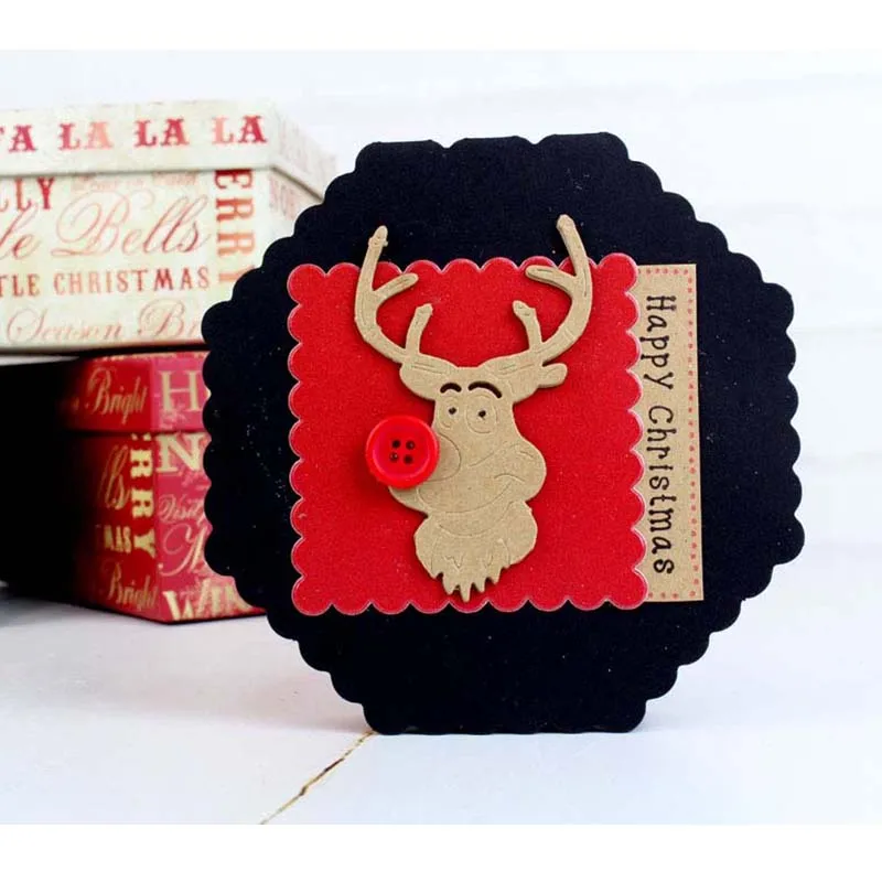 Moose Рождество лося металла резки трафареты для DIY Скрапбукинг Декоративные