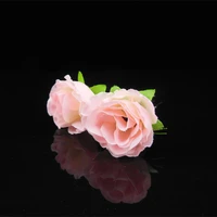 100 pcs 2015 new free shipping bridal floral pink flower bun prom wedding lot hair pins hair clips headband