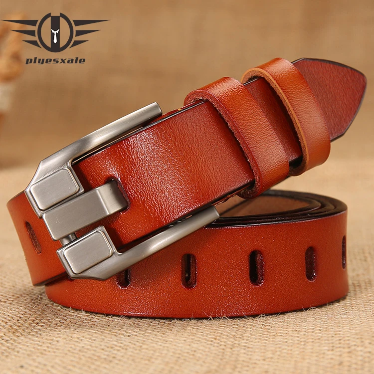 

Plyesxale Woman Belt For Jeans Original Brand Cowhide Pin Buckle Designer Belts Women Luxury All-match Belt High Quality G123