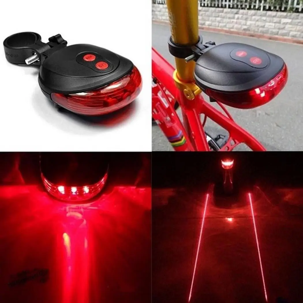 2018 велосипедный 5 LED 2 Лазерный Велоспорт свет 7 Режим вспышки MTB задний фонарь для
