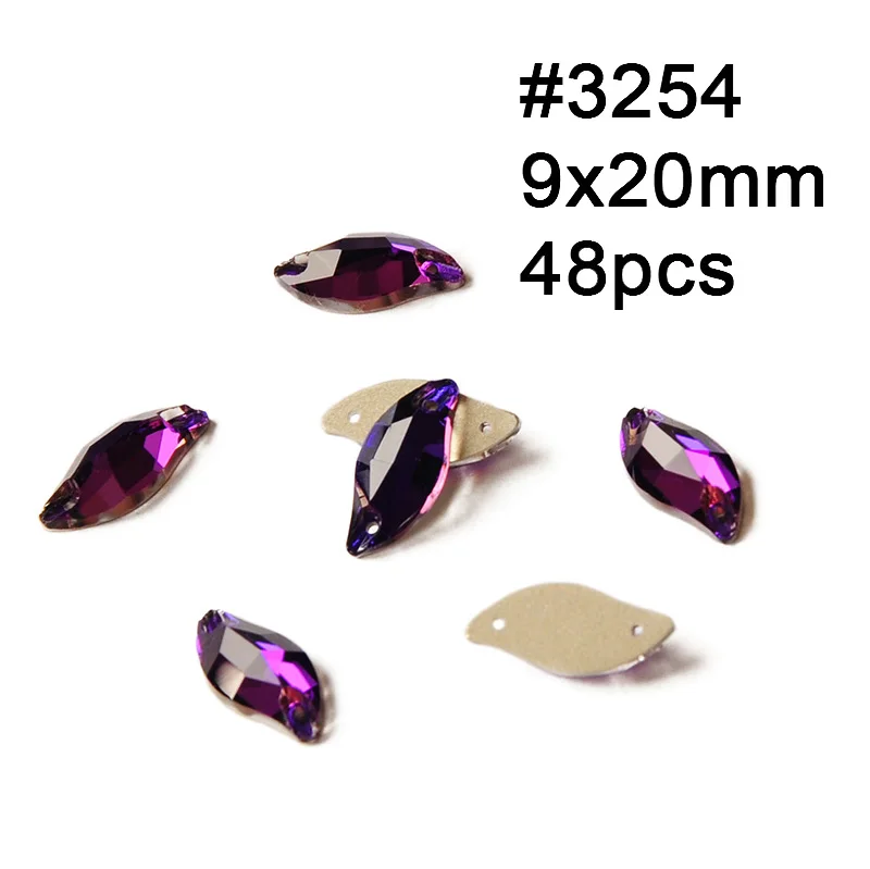 Leaf 9X20mm 48pcs Фиолетовые бархатные пришиван на аппликации Стразы для украшения для свадебного платья Аппликация Сделай Сам дизайн швейная фурнитура - Цвет: Leaf 9X20mm 48pcs