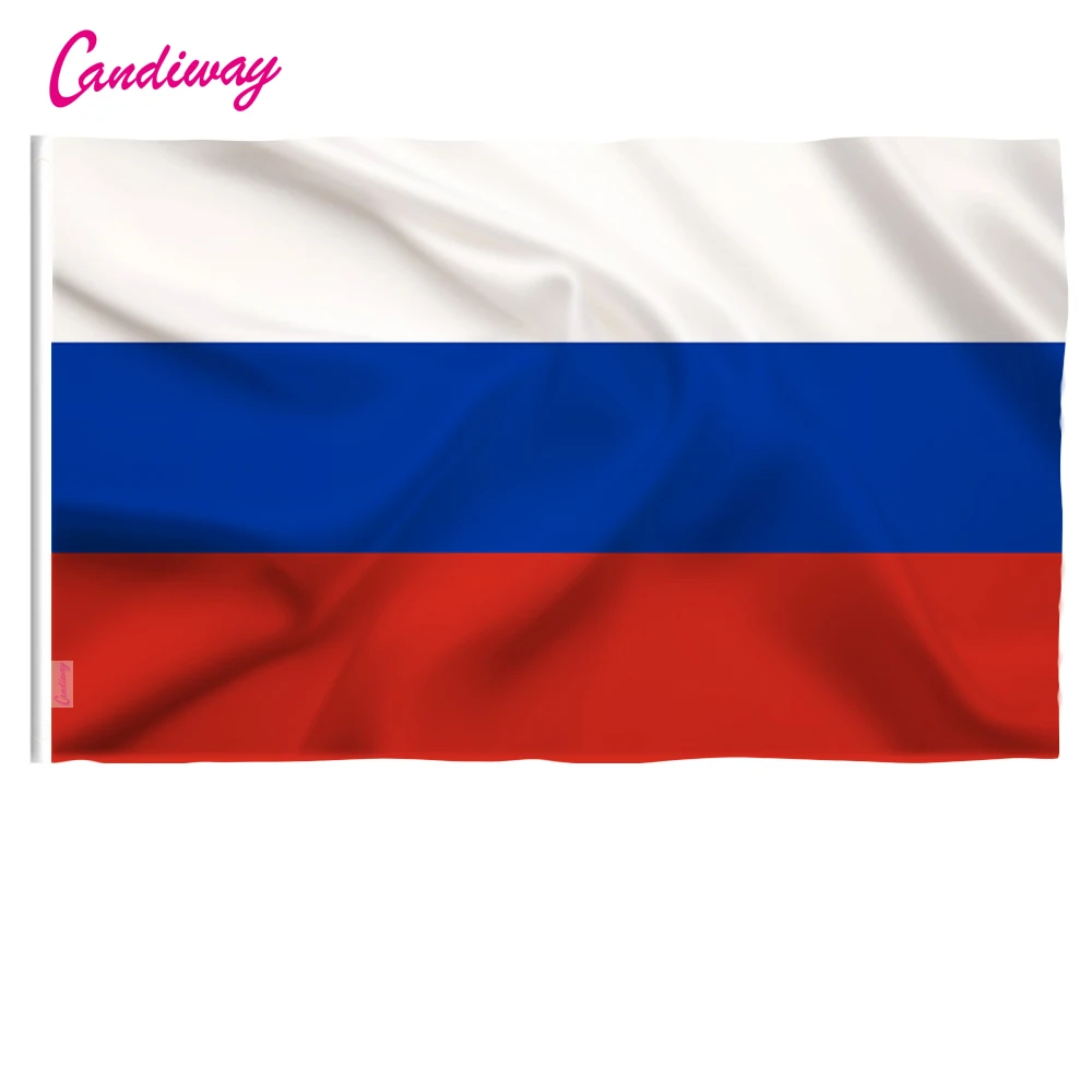 3 фута x 2 фута висячий российский флаг полиэстер Российский национальный флаг баннер наружный закрытый 64x96 см