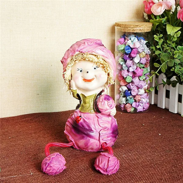 Pink Модные свадебные пары влюбленных подарок китайская смола капуста Подарок Висячие Ноги Кукольный дом домашний стол украшения ремесла - Цвет: Pink