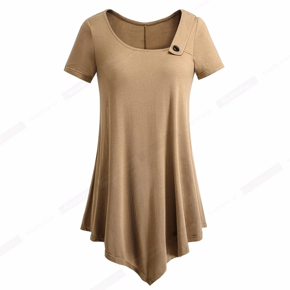 Повседневная летняя свободная футболка с коротким рукавом Женская Базовая