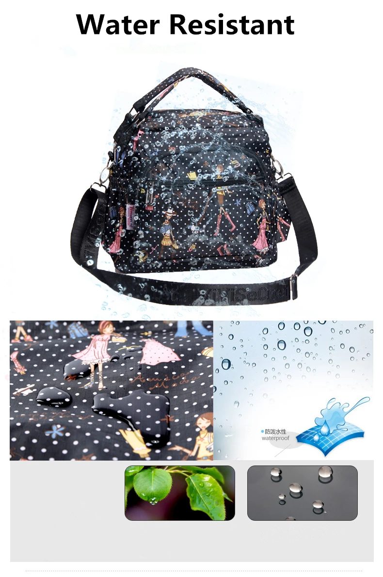 Модная женская Водонепроницаемая нейлоновая маленькая сумка мессенджер через