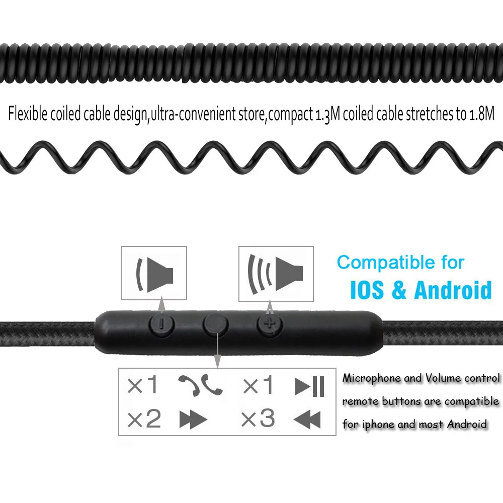 Фото Replacement Cable for AKG Q701 K702 K267 K712 K141 K171 K181 K240 K271MKII K271 headphones Cord With Mic Remote Volume Control №2