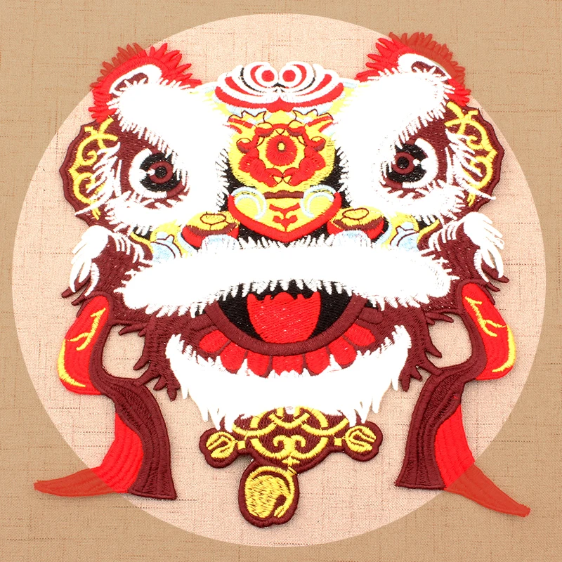 Китайский Lionhead вышитые аппликации патчи для одежды швейная Женская юбка Ткань