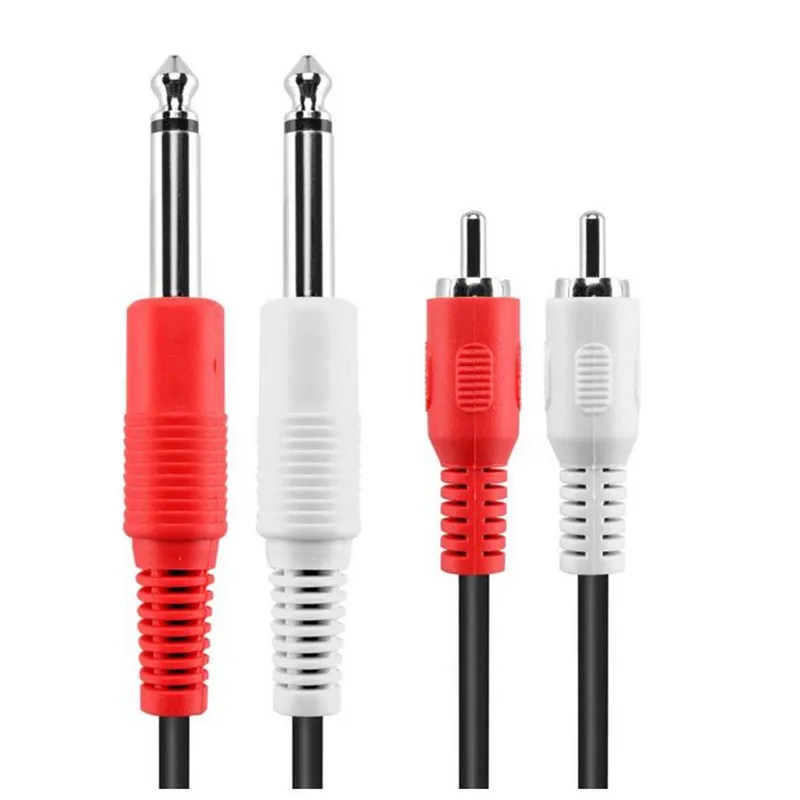 LBSC Премиум Двойной 1/4 дюйма на двойной RCA аудио кабель-папа 6 35 мм &quotPhono Mono разъем