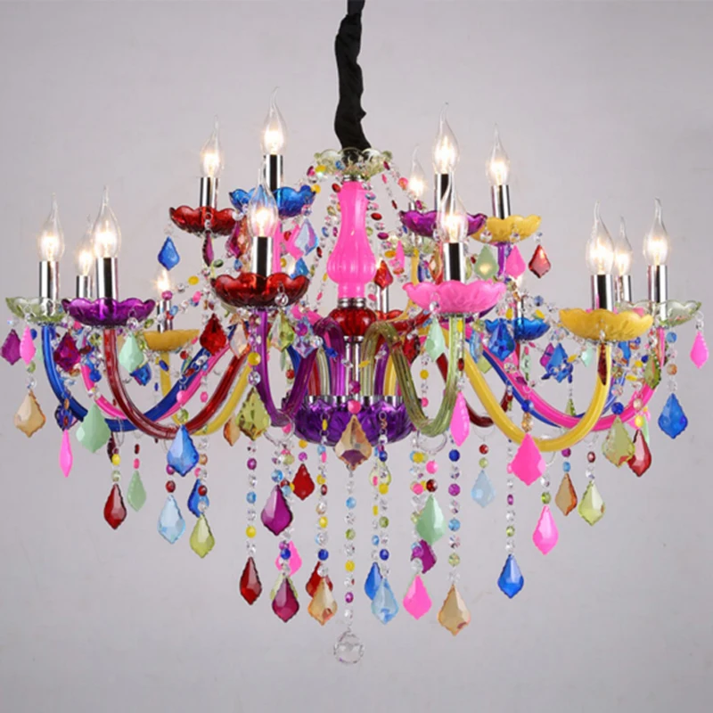 Romantic Cafe Chandelier Color KTV Bar Crystal Lighting Clothing Store Beauty Salon Girl Bedroom | Лампы и освещение