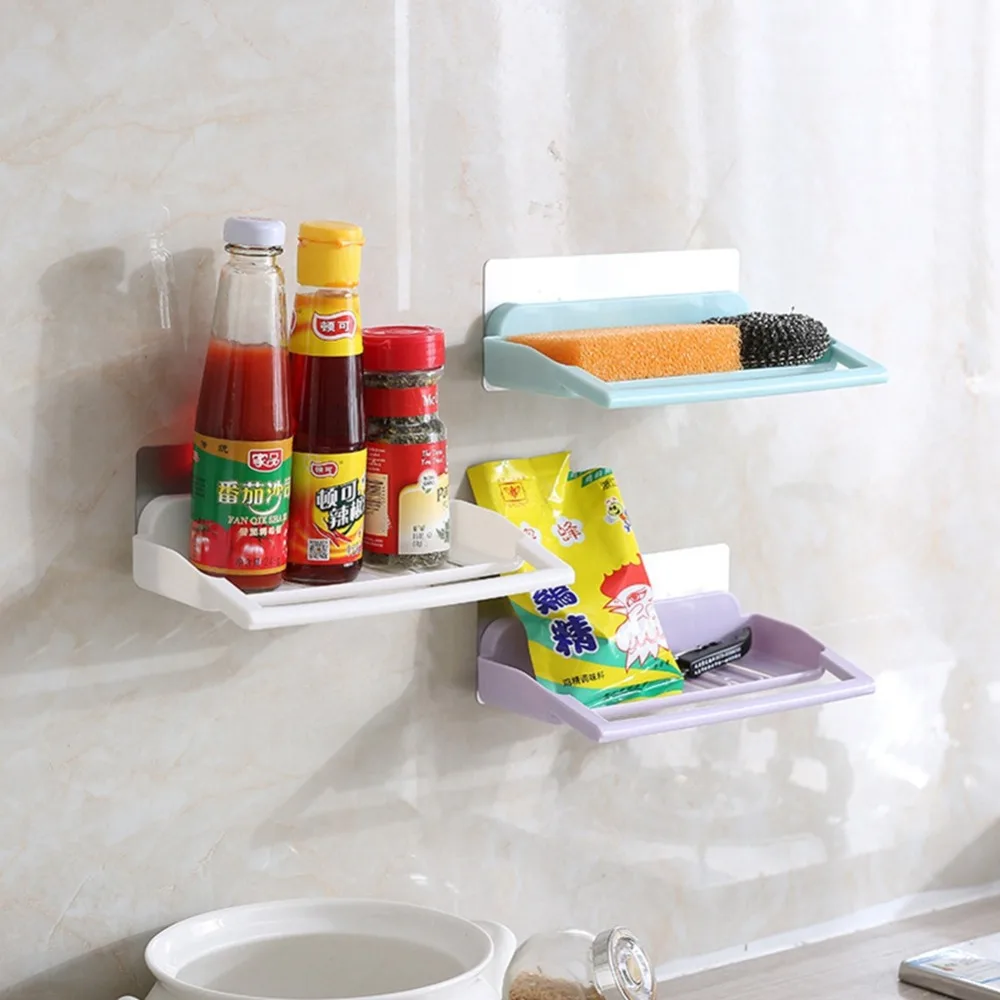 Storage rack Perforation-free and traceless wall-suckingShower Shelf Basket Bathroom Shampoo Holder Kitchen | Дом и сад
