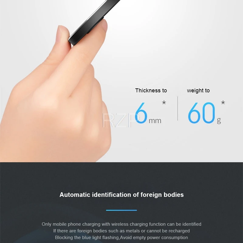 RZP 10 Вт QI Беспроводное зарядное устройство для iPhone X XR Xs Max 8 Plus samsung S9 S10 Plus Note 9 Беспроводная зарядная площадка Быстрая зарядка зарядное устройство