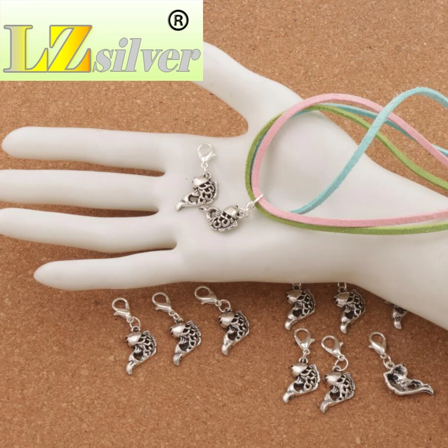 

Cyprinoid Carp Fish Lobster Claw Clasp Charm Beads 33.9x11.7mm 100PCS zinc alloy Jewelry DIY C112