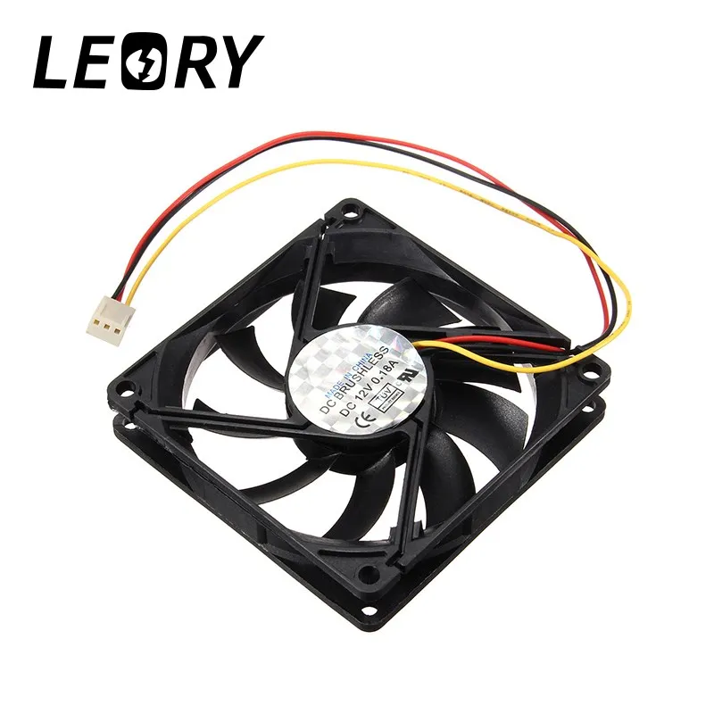 LEORY DC 12V 3 Lines Вентилятор Охлаждения 80мм x 80мм x 15мм 3 Контактный Пластиковый Универсальный Охлаждающий Охладитель Вентиляторы Для ПК Вентиляторы Для Воздушного Потока Для Компьютеров