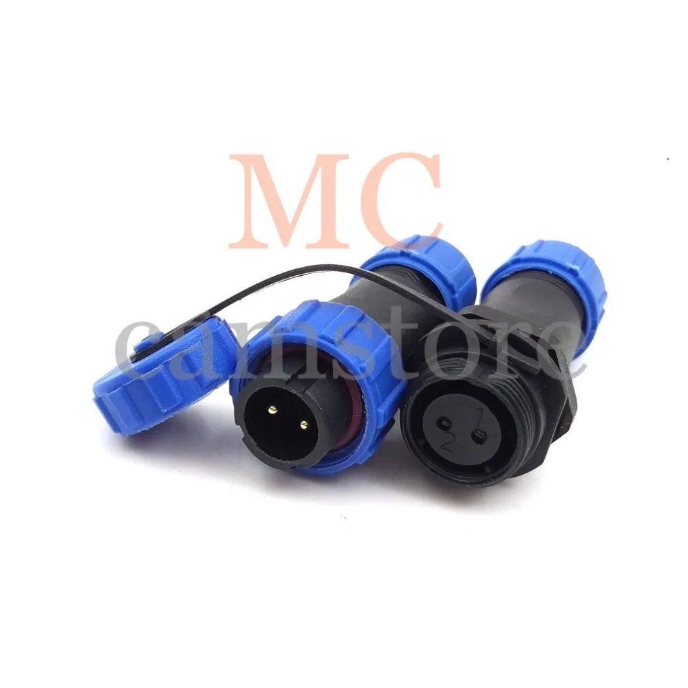 SP13 2pin Водонепроницаемый авиационный разъем IP68 Штекер и розетка 2-х проводные пайка соединителя кабеля на улицу.