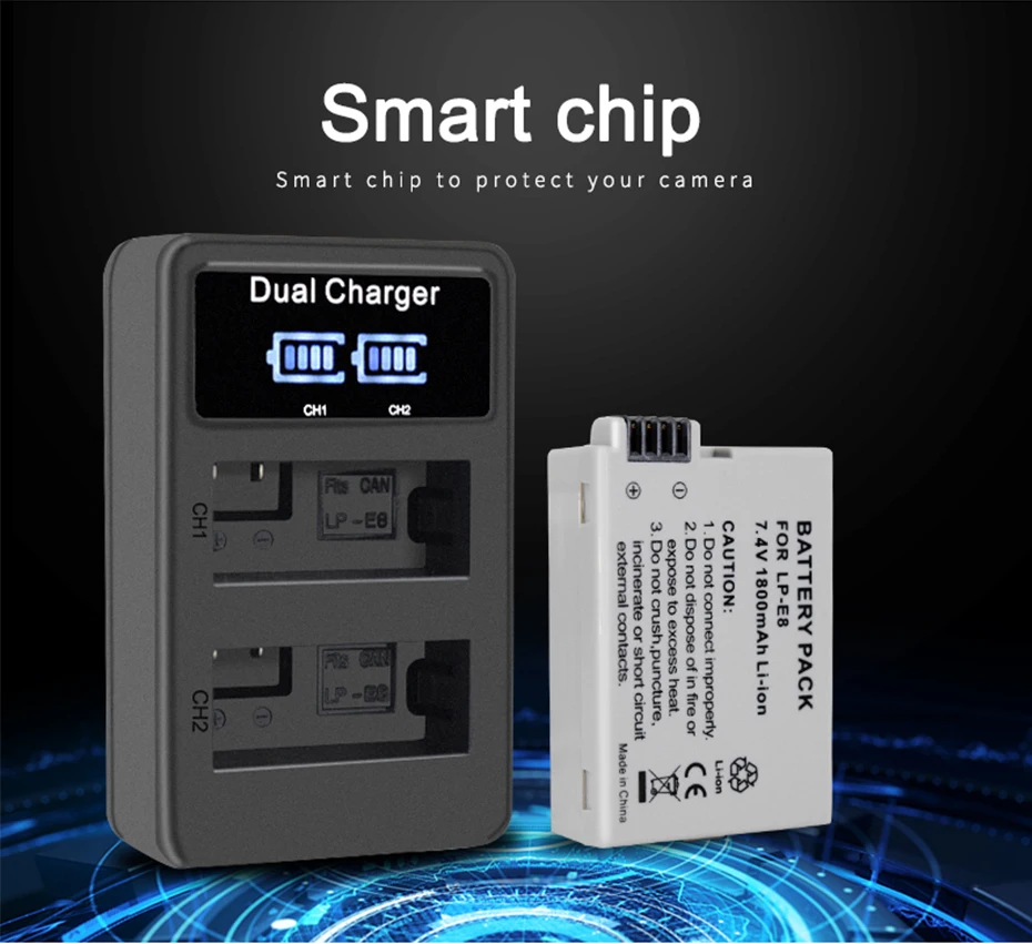PALO 4 шт. LP-E8 LP E8 LPE8 1800 мАч батарея для камеры+ ЖК двойное зарядное устройство для Canon EOS 550D 600D 650D 700D Rebel T2i T3i T4i T5i