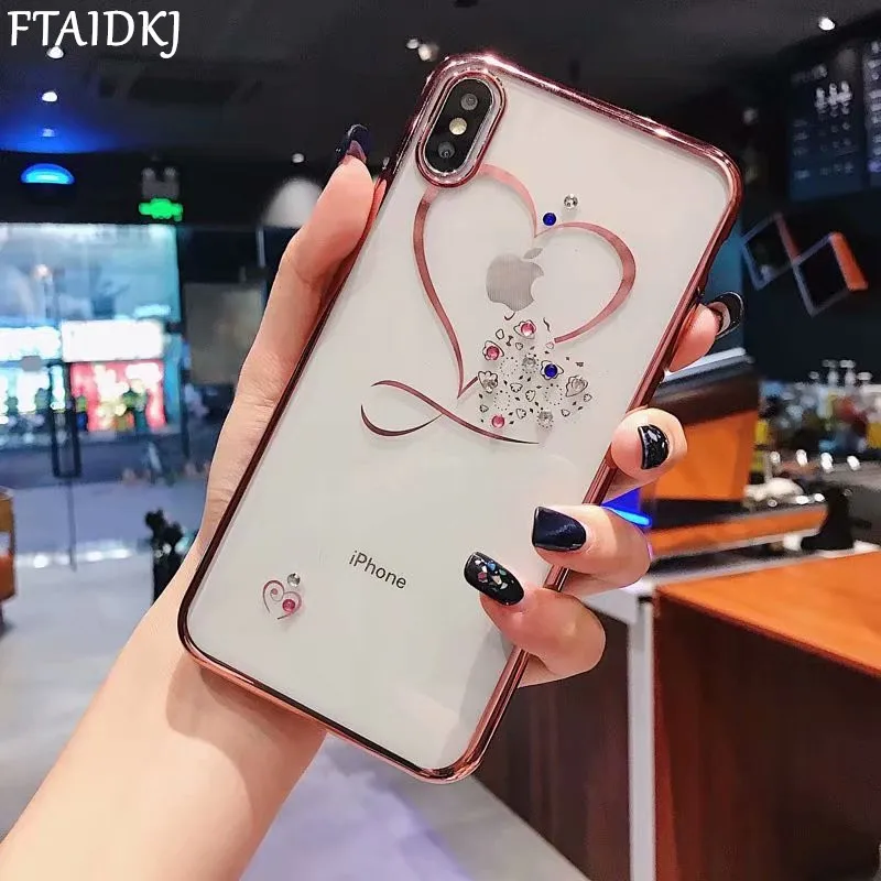 Роскошный прозрачный мягкий чехол FTAIDKJ на заднюю панель для iphone XS Max XR X 7 6 6S 8 Plus