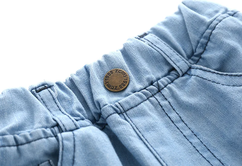 Новинка 2018 года летняя детская одежда джинсы светло цветные штаны с буквенным