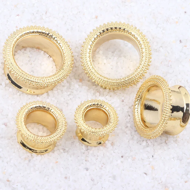 6-16 мм Новый дизайн dotwork Золото нержавеющей стали диаметры для ушей плоти