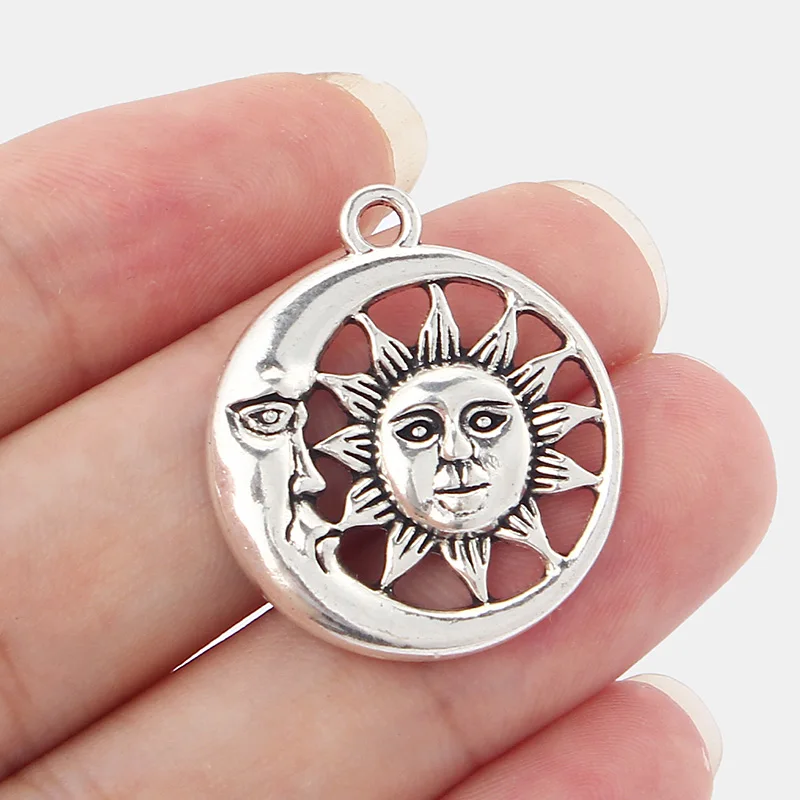 10 шт. круглые подвески в виде Солнца и Луны 26 х26 мм|pendant diy|diy pendantpendant jewelry findings |