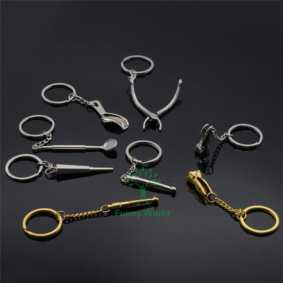 Новинка 8 шт. стоматологическая лаборатория смешанные брелоки щипцы зеркальный