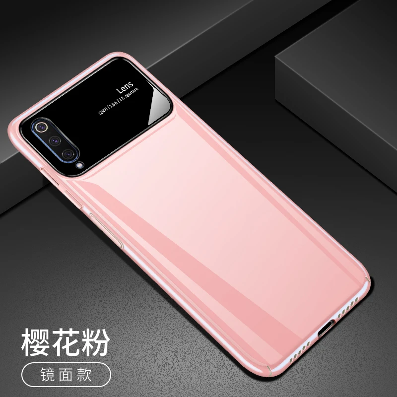 Для xiaomi mi 9 чехол Роскошный Жесткий PC+ закаленное стекло защитный чехол на заднюю панель для xiaomi mi 9 xiaomi 9 M9 полный чехол для телефона - Цвет: pink