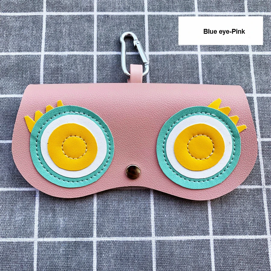 Blue eye-Pink Чехол для очков, милый Чехол для очков, сумка, аксессуары для сумок, украшение, модная сумка для очков, Чехол для очков etui na okulary sac - Цвет: Blue eye-Pink