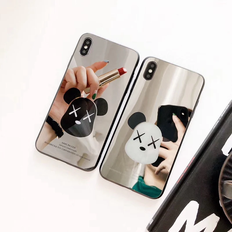 3D stereo mirror cartoon bear mobile phone case for iPhone X S XR MAX 7 8 6 6s plus back cover |