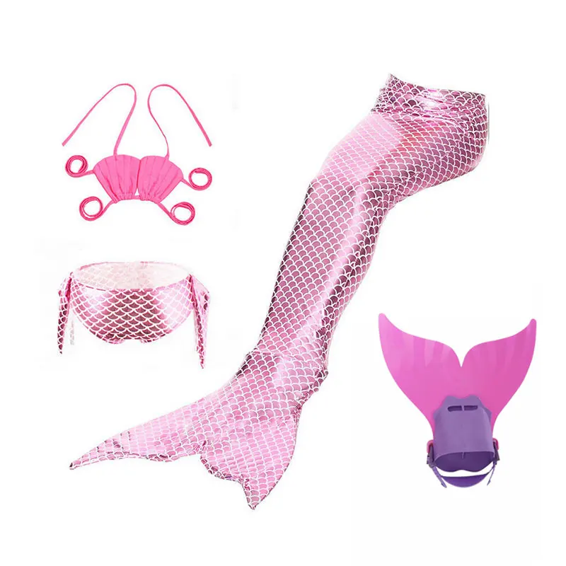 Детские купальники для девочек комплекты бикини хвост русалки + Моноласты