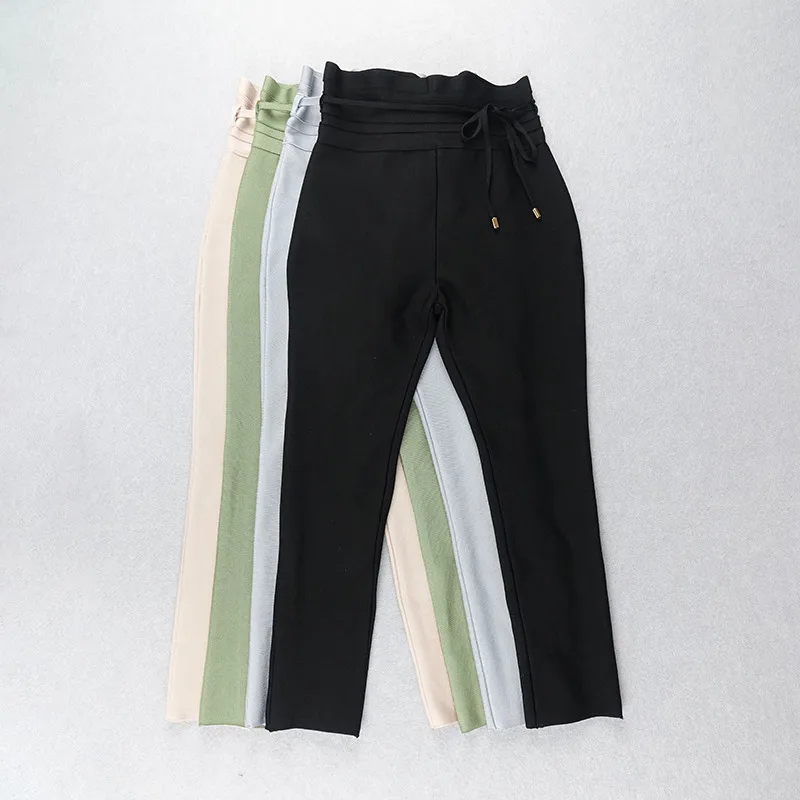 9 цветов женские брюки Полная длина карандаш Pantalon Femme бандажные Брюки Горячая