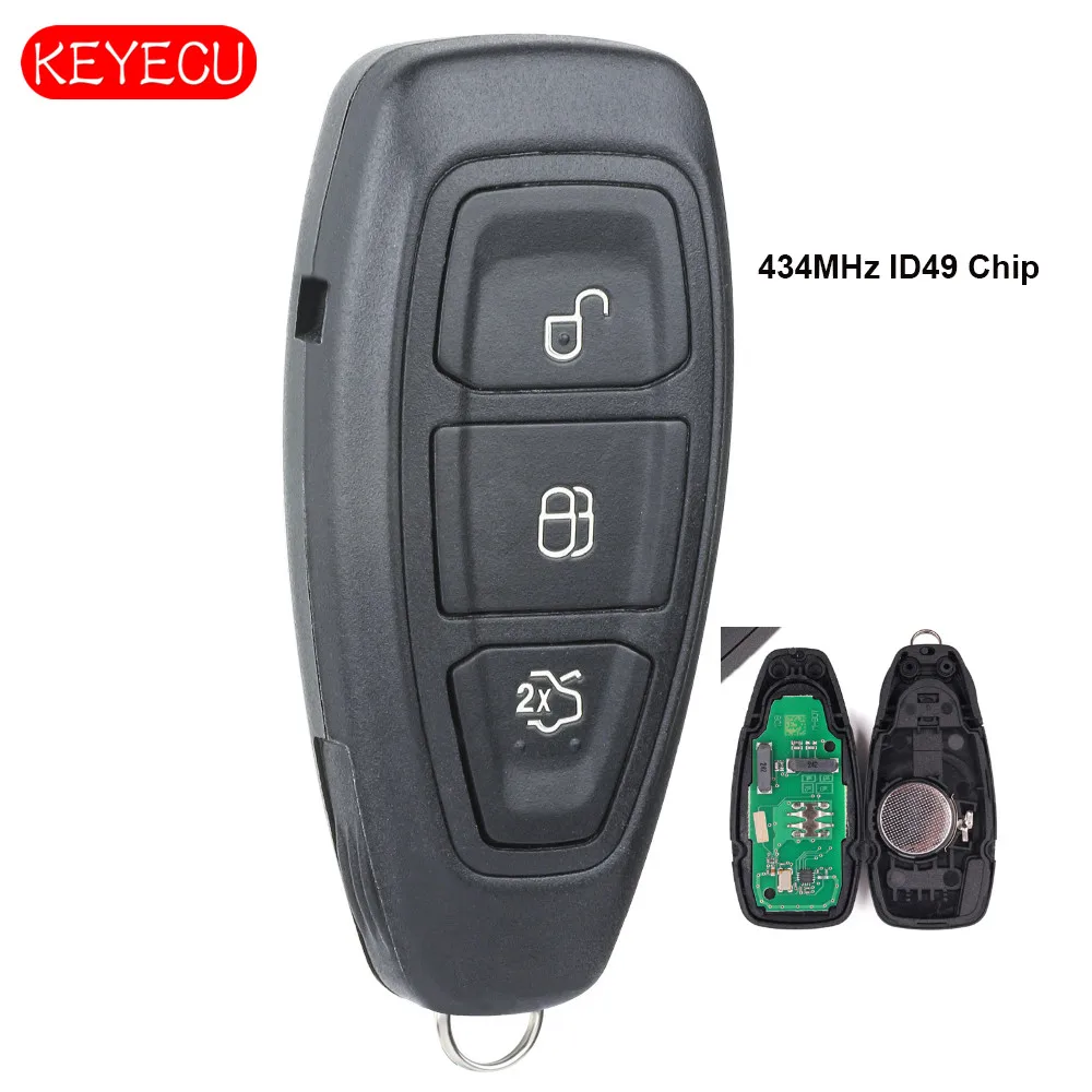Keyecu умный дистанционный ключ 3B 434 МГц ID49 PCF7953 чип для Ford Focus C Max Grand Mondeo 2014 2018|Ключ от