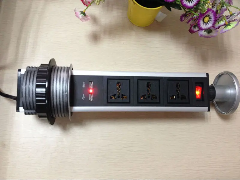 Выдвижная/Рабочая настольная розетка/Скрытая/универсальная штепсельная