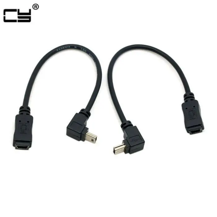 Удлинительный кабель Mini USB с 5 контактами углом 90 градусов вверх и вниз длина от 0 2
