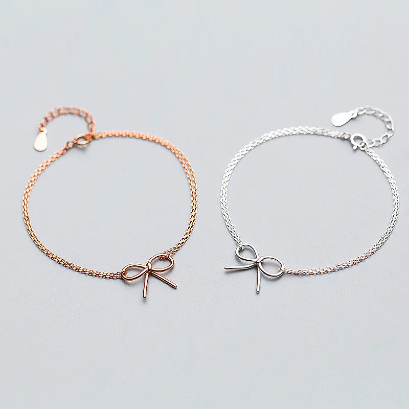 Женский браслет из серебра 925 пробы с двойной цепочкой|Гибкие и жесткие браслеты|