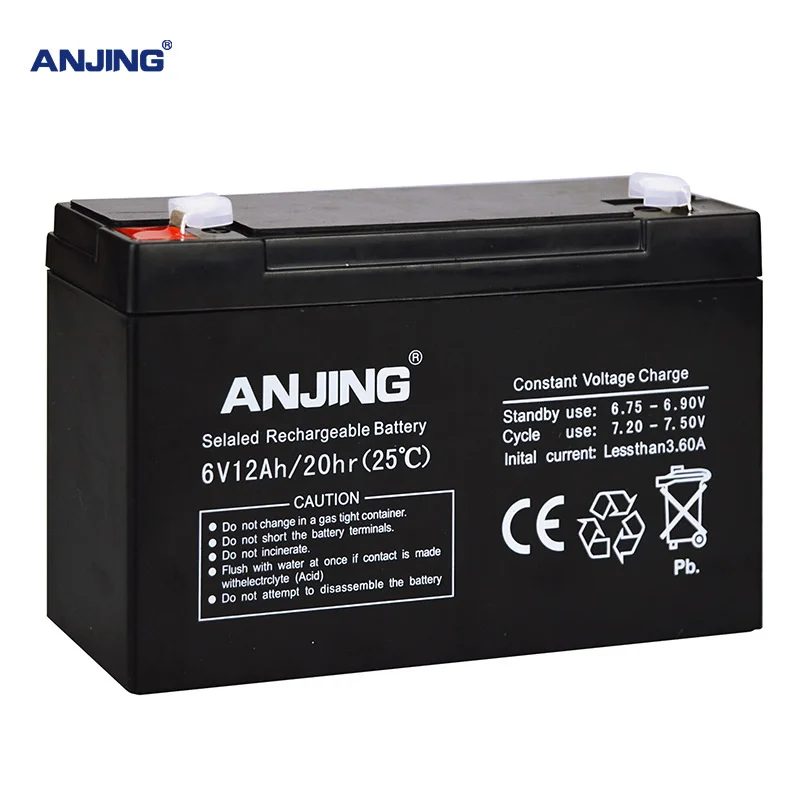 

6V 12AH battery for backup power LED diode emergency light children's toy car lead acid battery replacement maintenance