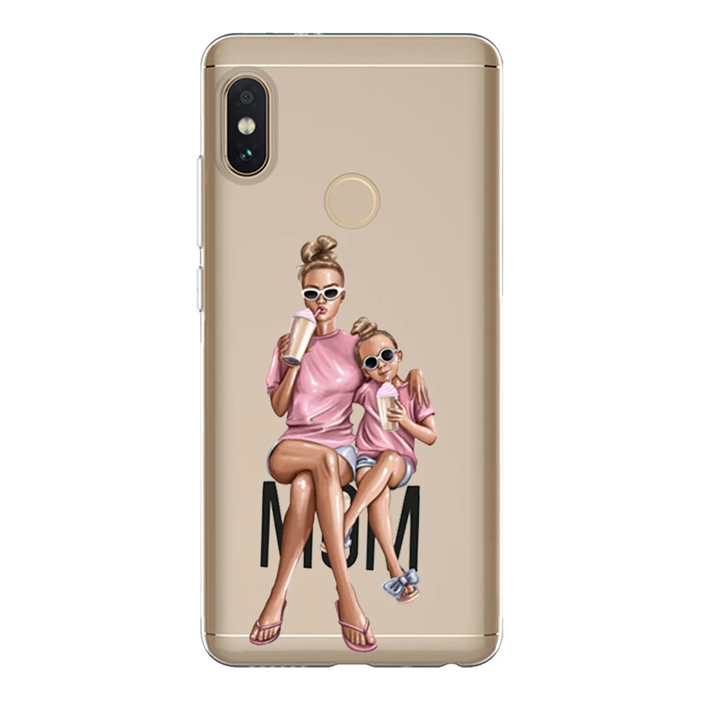 Мягкий чехол из ТПУ для Xiaomi Redmi 5 Plus 6 6A Note 4 4X Pro силиконовый милый телефона мамы