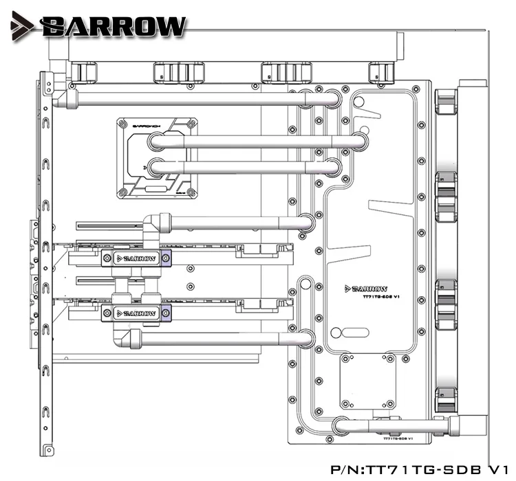 Акриловая плата Barrow водный канал для Tt View 71 TG/TG RGB чехол компьютера ЦП и ГП-блока 5 В