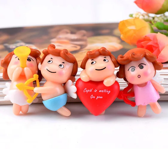 Love Cupid фигуры ангелов Свадебная фотостатуя животных миниатюрный мох микро