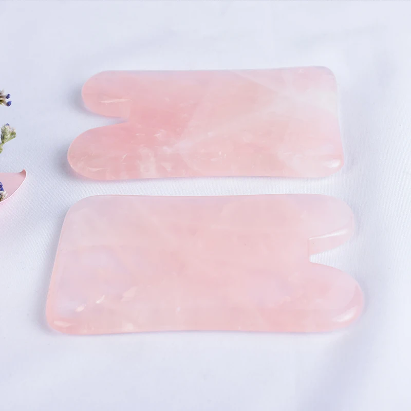 Gua Sha Tool 100% Natural Rose Quartz Guasha Board Crystal Stone Jade Massager Body Facial Back Scraper Acupuncture SPA Therapy | Красота и